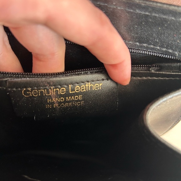 Vintage Jay Herbert Brown Black Leather Crossbody Bag Handmade in Florence Italy - Picture 6 of 14